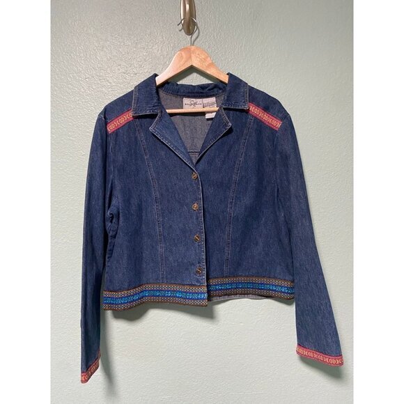 Studio Ease Jackets & Blazers - Vintage Studio Ease Women's Denim‎ Long Sleeve Jacket Top Size 14